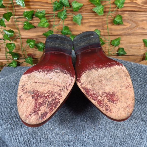 Stacy Adams Kilty Tassle Mens‎ Loafer Size 10.5 Dress Shoes Cognac Brown Leather